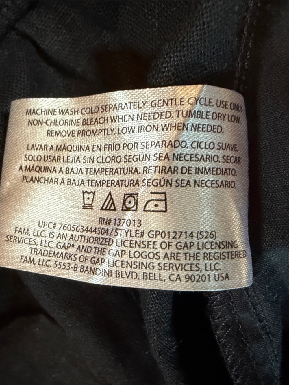 NWT Gap Black Linen Wide Leg Pull On Pants Women's XXL Quiet Luxury - Picture 4 of 10